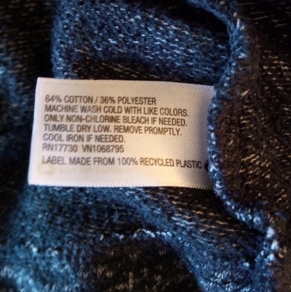 Merona long line black space dyed cowl neck sweater women's size medium - Picture 6 of 6